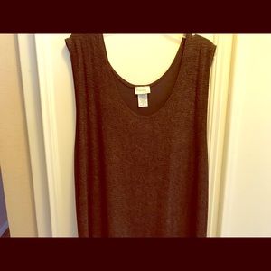 Large Women sleeveless brown not used 5” longe